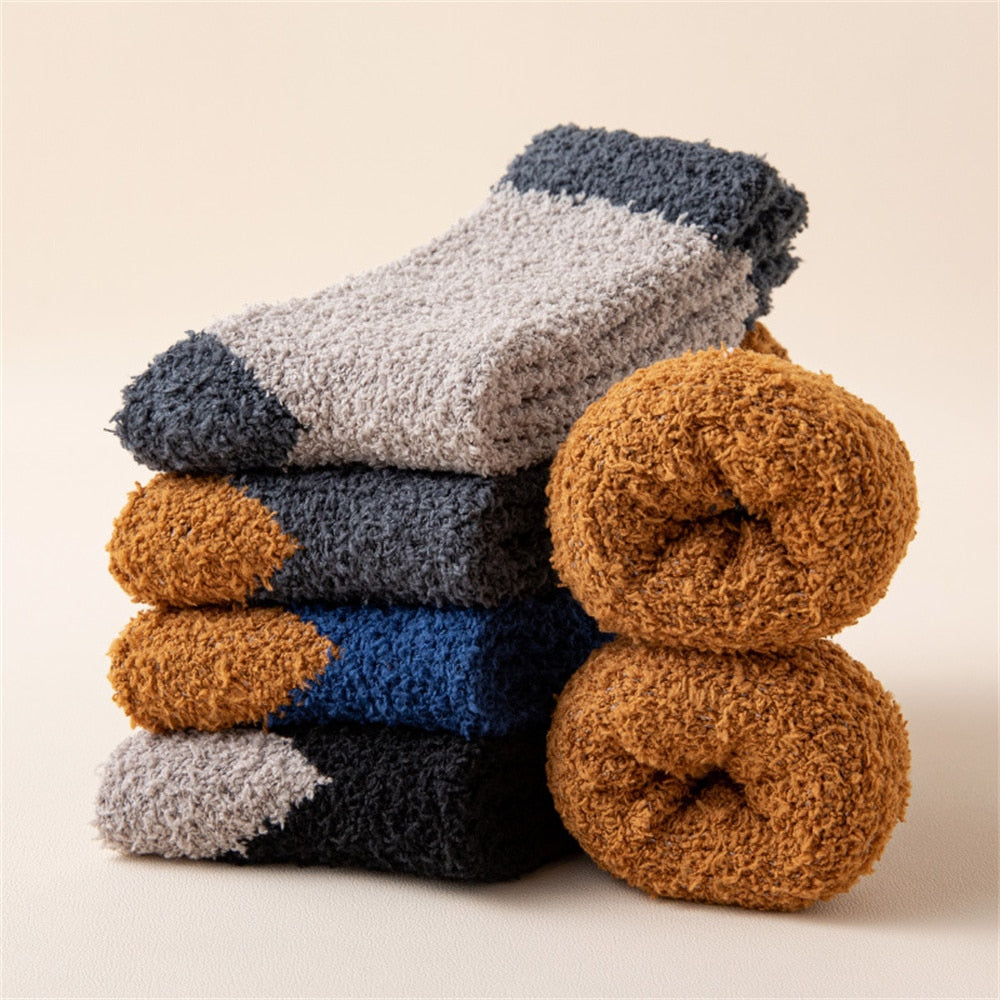Chaussettes Doudou Pour Femmes - 3 Paires Moelleuses Et Chaudes - Pour L'hiver, La Maison Ou La Nuit