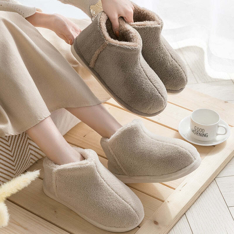 Chaussons D'intérieur Hiver Pilou Pilou - Pantoufles Chaudes Fourrées Pour Femme Et Homme - Semelle Antidérapante