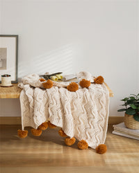 Plaid Fourrure Pompons