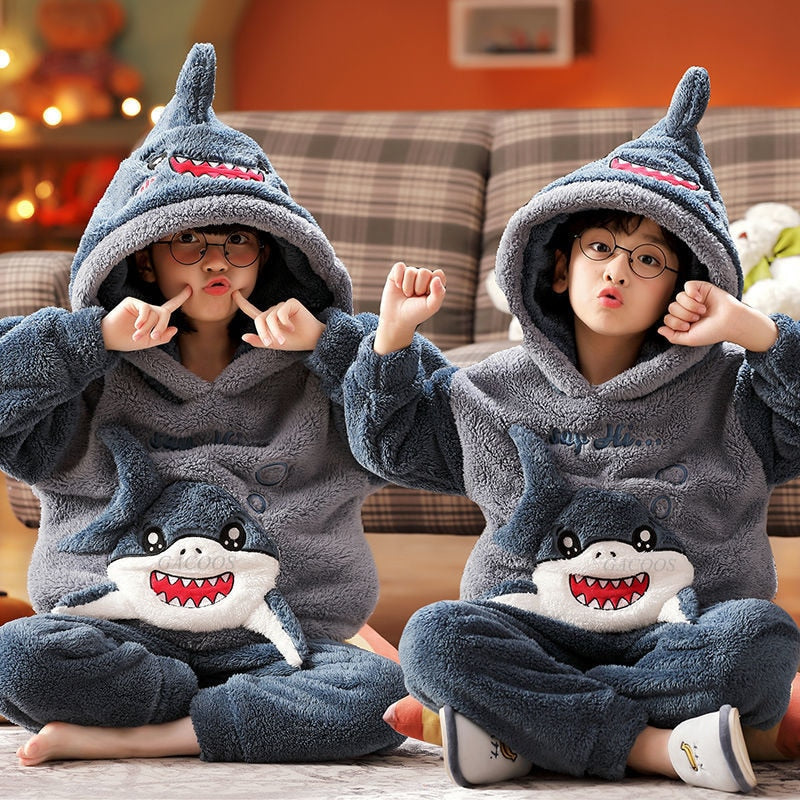 Pyjama t-shirt et short gris à motif requin pour garçon en livraison  gratuite
