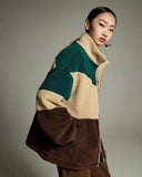 Manteau Doudou Femme Tricolore