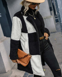 Manteau d'Hiver Noir et Blanc Femme