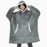 Poncho Plaid Cocooning Gris