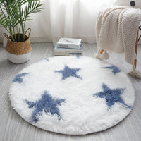 Tapis Rond Doux Motif Géométrique