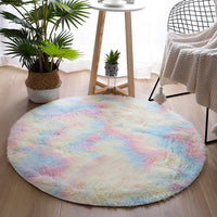 Tapis Rond Matière Pelucheuse