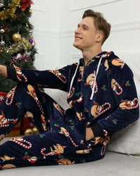 Grenouillère Polaire Homme - Combinaison Pyjama Onesie Chaud, Confortable Pour La Maison