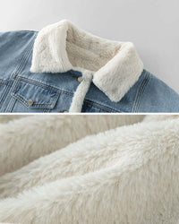 Veste en Jean Col Mouton